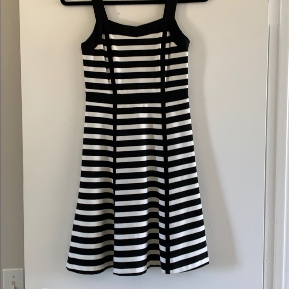 Striped fit and flare dress